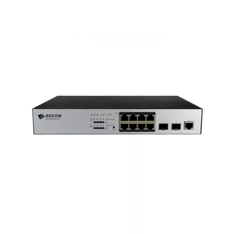 BDCOM S2500-8P2S 8 PORT 10/100/1000 8 PORT POE 2 X SFP 140W LAYER 3 YÖNETİLEBİLİR RACK MOUNT SWITCH