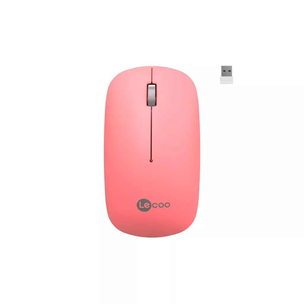 LECOO WS214, USB 2.4Ghz Kablosuz, 3 Tuşlu, Mouse, 1.200 DPI, Pembe