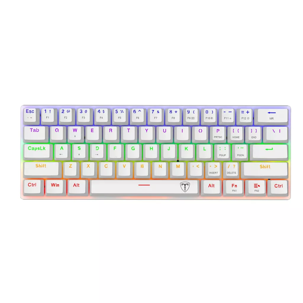 T-DAGGER ARENA LITE, T-TGK321W-LIT, USB Kablolu, ingilizce Q, Rainbow Backlight, Red Mekanik Switch, 61 Tuşlu, Gaming Klavye (Beyaz)