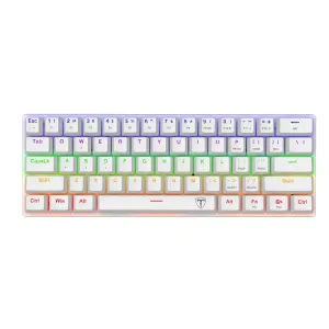 T-DAGGER ARENA LITE, T-TGK321W-LIT, USB Kablolu, ingilizce Q, Rainbow Backlight, Red Mekanik Switch, 61 Tuşlu, Gaming Klavye (Beyaz)