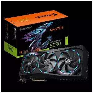 GIGABYTE GV-N5090AORUS M-32GD, RTX5090, AORUS MASTER, 32Gb, GDDR7, 512BIT, 3 Fanlı, 1xHDMI, 3xDP, GAMING Ekran KARTI