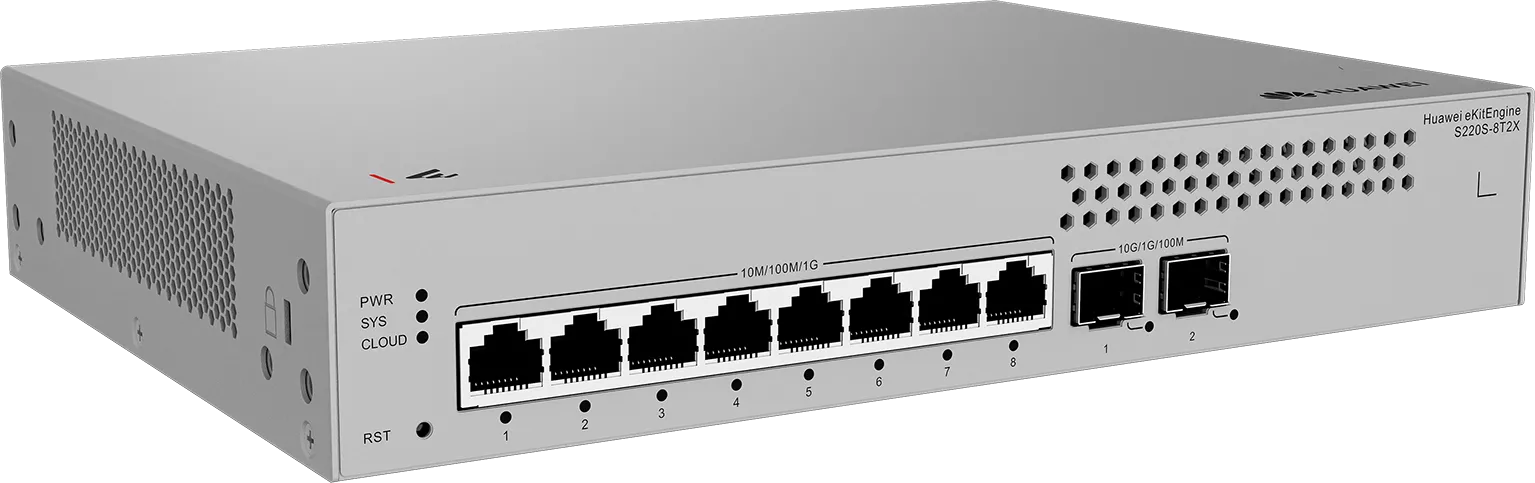HUAWEI 8port 2-SFP Gigabit Layer2 Yönetilebilir Switch RackMount eKIT S220S-8T2X