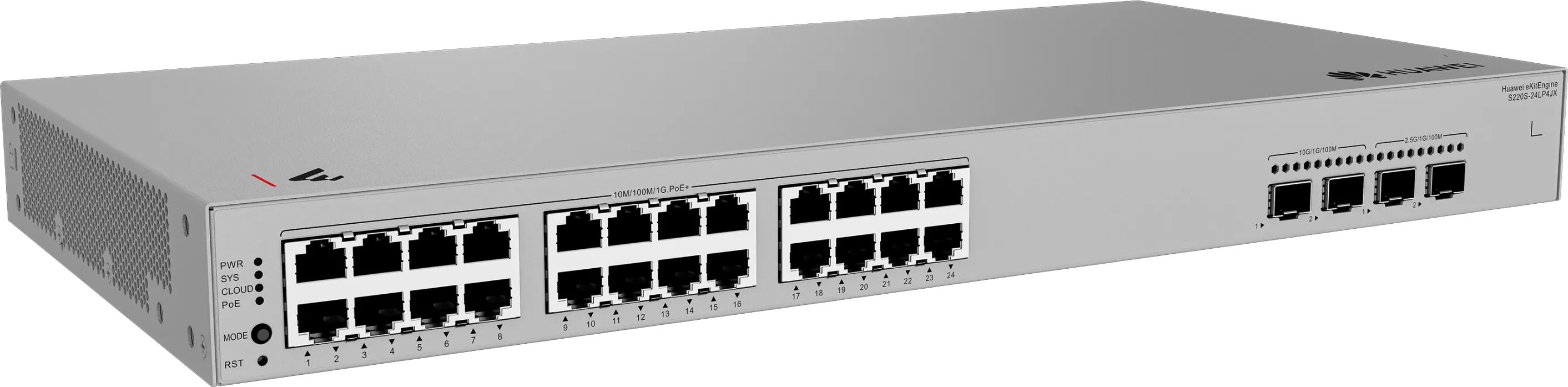 HUAWEI 24port POE+ 195w 2-SFP 2.5GE/2-SFP 10GE Gigabit Yönetilebilir Switch eKIT S220S-24LP4JX