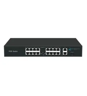 ODS 16port PoE  200w 2-Uplink 10/100 Yönetilemez Switch 08ODS-16P2U-200