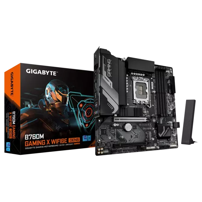 GIGABYTE B760M GAMING X AX WIFI-6E DDR5 HDMI DP PCIE 4.0 1700p ATX