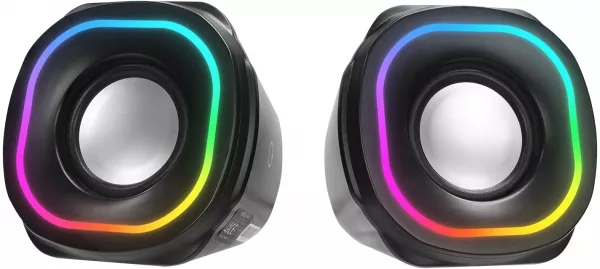 MIKADO MD-180 2.0 3W*2 Beyaz RGB Aydınlatmalı USB + 3.5mm USB 5V Speaker Hoparlör