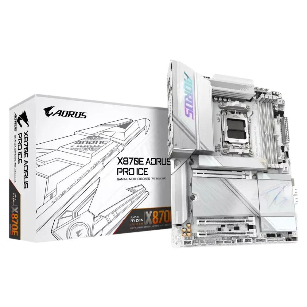GIGABYTE AORUS PRO ICE X870E DDR5 HDMI DP PCIE 5.0 AM5 ATX BEYAZ
