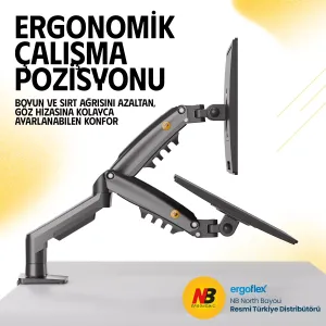 NORTH 27" NB-F160 Amortisörlü 2-kollu Monitör Askı Aparatı 