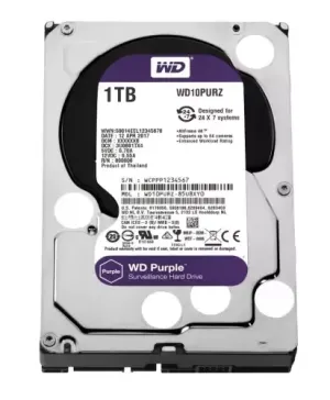 WD 3.5" 1TB PURPLE WD10PURZ 5400 RPM 64MB SATA-3 Güvenlik Diski 