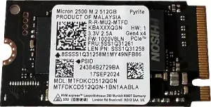 MICRON 512GB 2500 MTFDKCD512QGN 4200-2000MB/s 2242 M2 NVME GEN4 Disk Kutusuz
