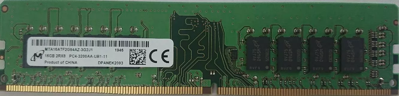 MICRON 16GB DDR4 3200MHz CL22 PC RAM VALUE MTA16ATF2G64AZ-3G2J1