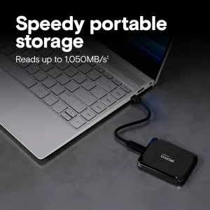 CRUCIAL 1TB X9 CT1000X9SSD9 1050-1050MB/s SSD TypeC Harici Disk