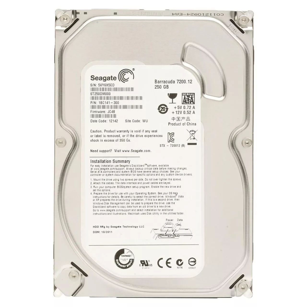 SEAGATE 250GB 3.5" BARRACUDA ST250DM000 7200 RPM 16MB SATA-3 PC Diski