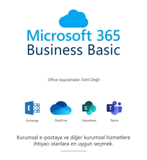 MICROSOFT 365 Business Basic Lisans 1yıl 1kullanıcı  