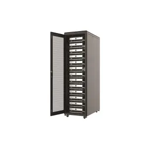 AGER 36U 800x1000mm Dikili Tip Siyah Kabinet Vega AG-VB36U8010S1 Cam Kapak