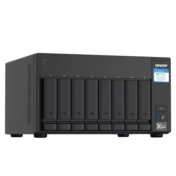 QNAP 8diskli Alpine AL324 QC-4GB RAM-10GbE SFP+ Nas Server TS-832PX