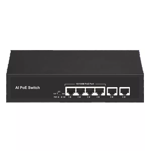 ODS 4port PoE 60w 2-Uplink 10/100 Yönetilemez Switch 08ODS-4P2U