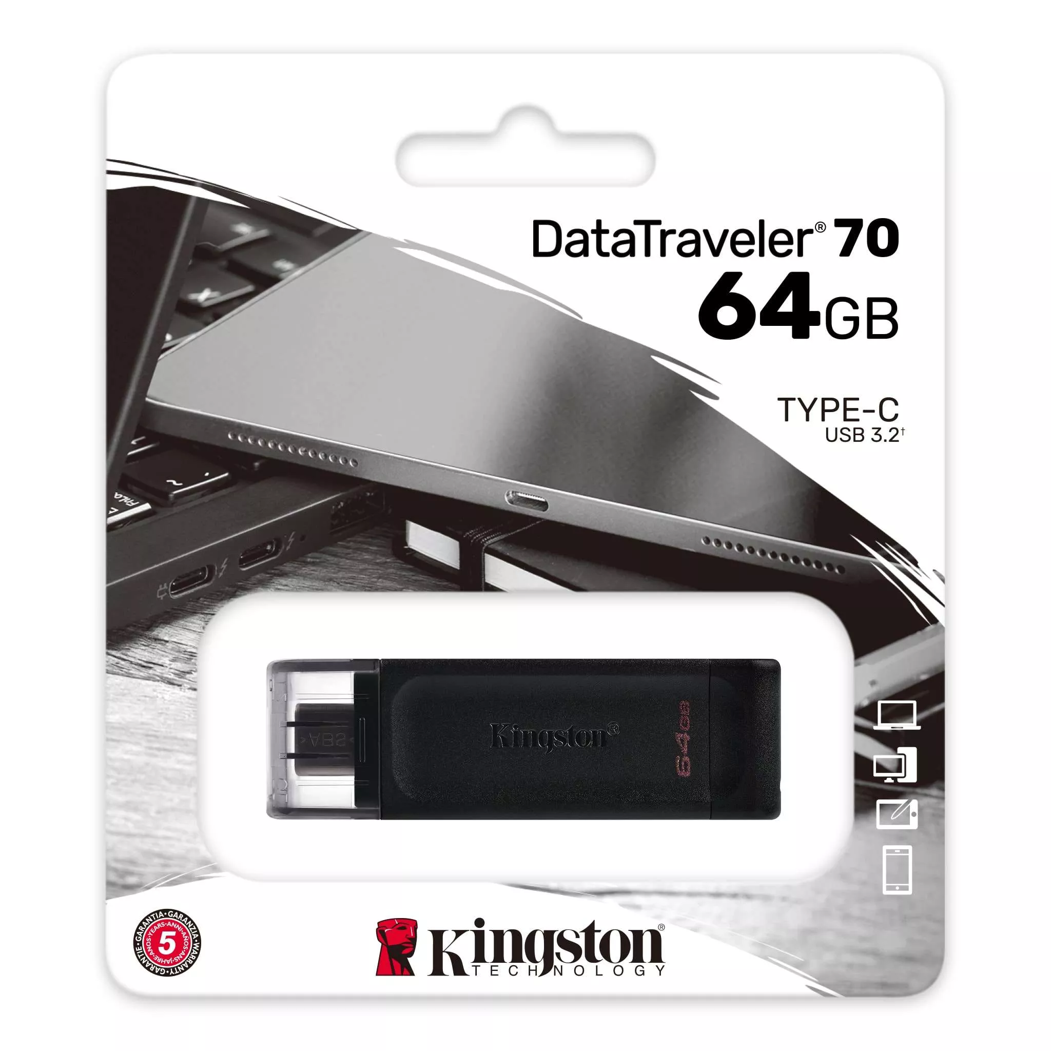 KINGSTON 64GB DT70/64GB TYPEC Usb 3.2 Bellek