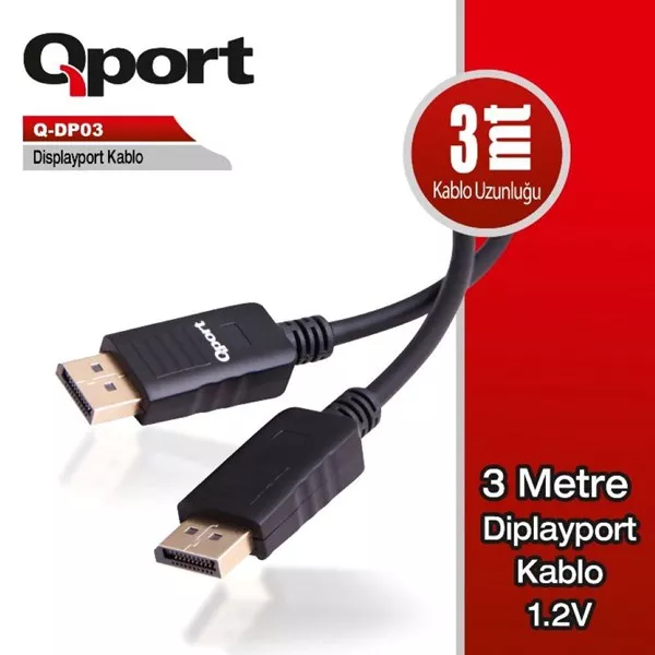 QPORT 3metre Q-DP03 DP Kablo