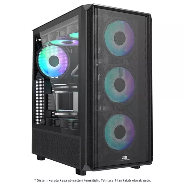 POWERBOOST 850w 80+ BRONZE PB-P3602BB Gaming Mid-Tower PC Kasası