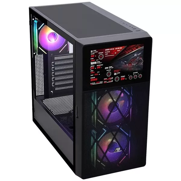 POWERBOOST PB-P4367BB LCD Mesh Panel Gaming Mid-Tower PC Kasası
