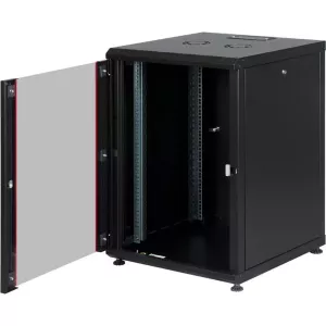 AGER 16U 600x800mm Dikili Tip Siyah Kabinet Agena AG-AN16U6080S1 Cam Kapak