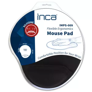 INCA IMPS-009 Bilek Destekli Siyah Mouse Pad