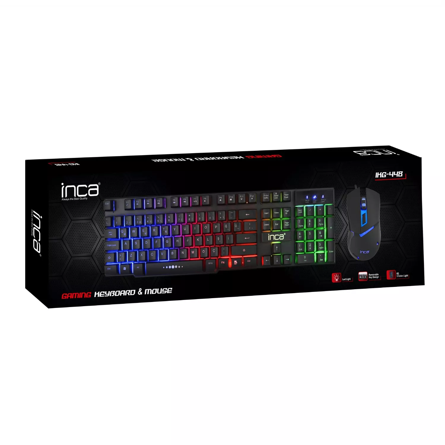 INCA IKG-448 Kablolu USB Q Trk Siyah Gaming Klavye - Mouse Set