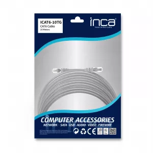 INCA 10metre CAT6 Utp ICAT6-10TG Gri Patch Kablo