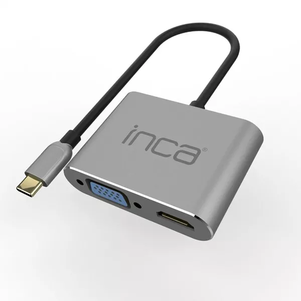 INCA ITPC-06T 0.15metre TYPE-C - HDMI_VGA(D) Görüntü Adaptörü Gümüş 100W