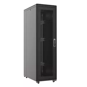 AGER 22u + 2li Fan 600x1000mm Dikili Tip Siyah Kabinet Vega AG-VB22U6010S1 Cam Kapak