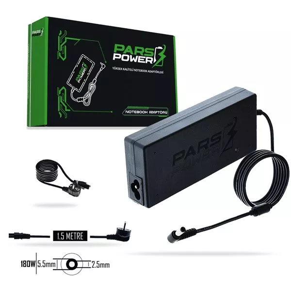 PARS POWER PRS-010 180W 19.5V 9.32A- 5.5*2.5MM Siyah Notebook Adaptörü