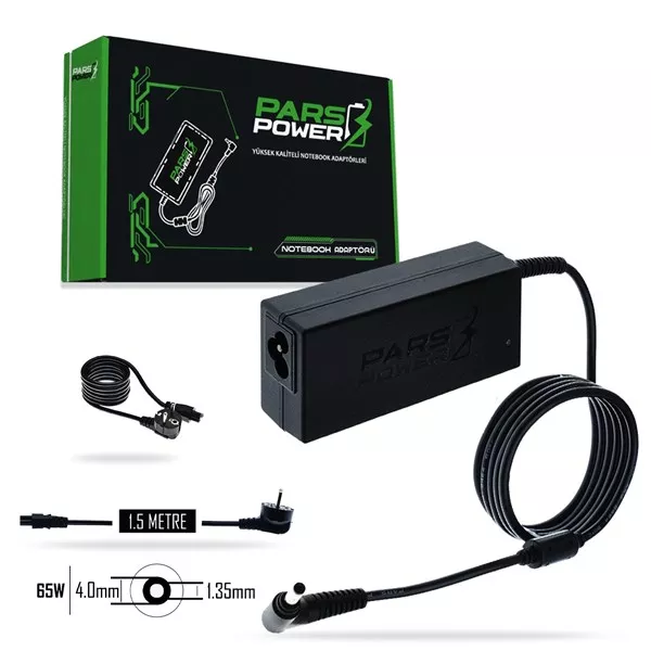 PARS POWER PRS-011 65W 19V 3.42A- 4.0*1.35MM Siyah Notebook Adaptörü
