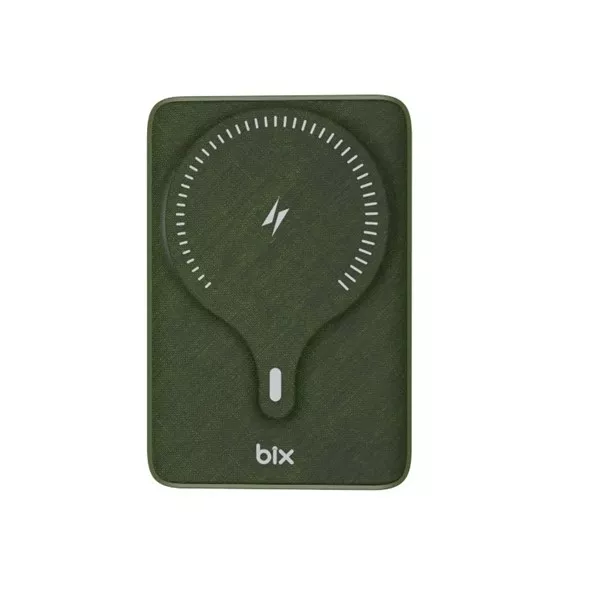 BIX 10000mAh BXPB105-GRE 22.5W-15W Kablosuz Powerbank Yeşil