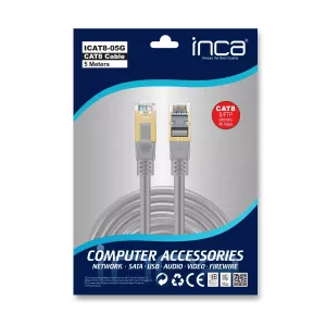 INCA 5metre CAT8 S/FTP ICAT8-05G Gri Patch Kablo