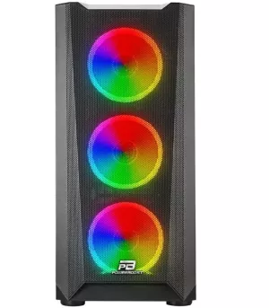 POWERBOOST VK-W001B Gaming Mid-Tower PC Kasası Siyah 360mm Soğutma Desteği