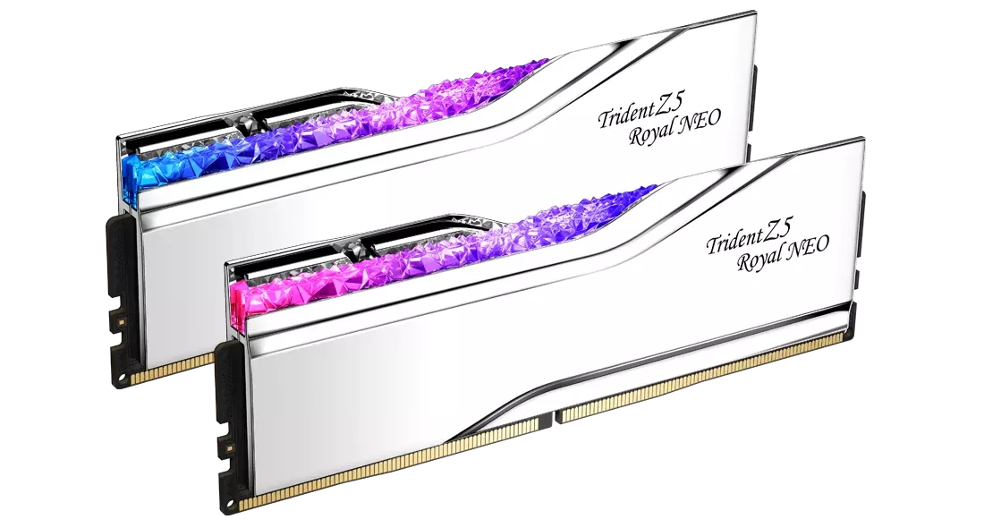 GSKILL 32GB (2X 16GB) DDR5 6000MHZ CL26 DUAL KIT PC RAM TRIDENT Z5 ROYAL NEO SILVER F5-6000J2636H16GX2-TR5NS