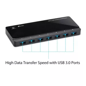 TP-LINK UH720 7port USB 3.0 Siyah USB Çoklayıcı Hub Adaptörlü