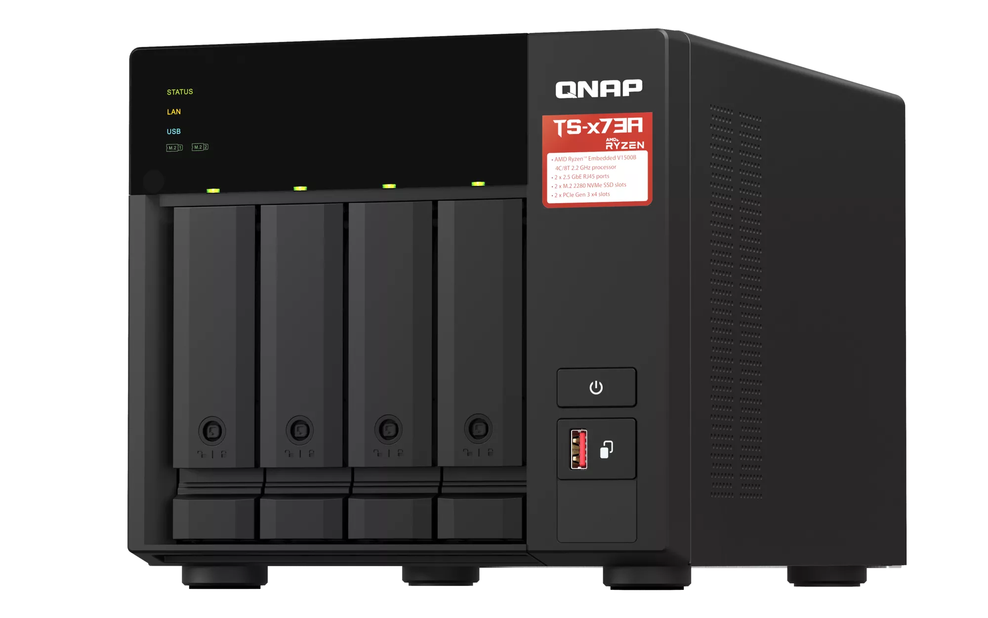 QNAP 4diskli Ryzen V1500B-40GB RAM-2-2.5GbE Nas Server TS-473A (54053)