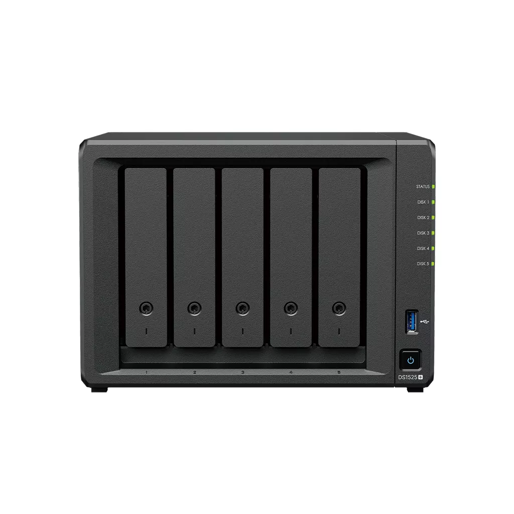 SYNOLOGY 5diskli Ryzen V1500B 24GB RAM-2.5Gbe Nas Server DS1525 PLUS (9845)