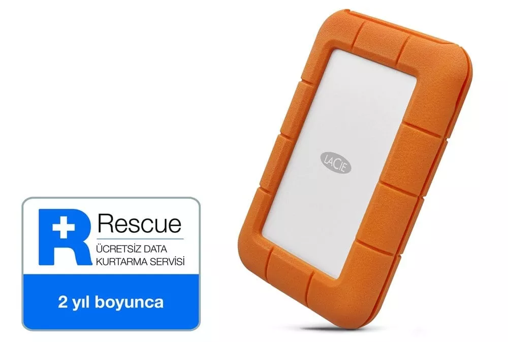 LaCie 2.5" 4TB Rugged USB-C STFR4000800 5400RPM USB 3.2 Gen1 Type-C 130MB/s Turuncu Darbeye Dayanıklı Harici Disk