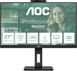 AOC 27” IPS Q27P3QW 4MS 75Hz HDMI-DP Web Kameralı Kurumsal Monitör 2560x1440