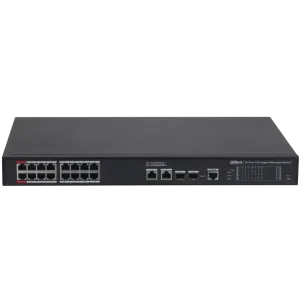 DAHUA S4220-16GT-240, 16 Port, Gigabit, PoE 240W, 2 Port Gigabit Uplink, 2 Port SFP Gigabit Combo, Longe Range 250Mt, Cloud Yönetilebilir, Switch