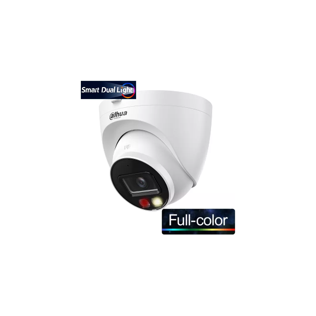 DAHUA IPC-HDW1249T-S-IL, 2Mpix, 2,8mm Lens, SD Kart, Smart Dual Light, H265+, 30Mt Gece Görüşü, Dahili Mikrofon, IP67, PoE Dome IP Kamera