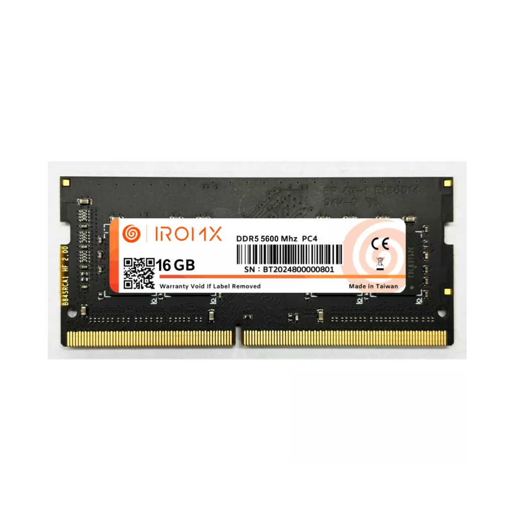IROMX 1X, 16Gb, 5600Mhz, DDR5, Sodimm Notebook RAM, 1,1V, CL46