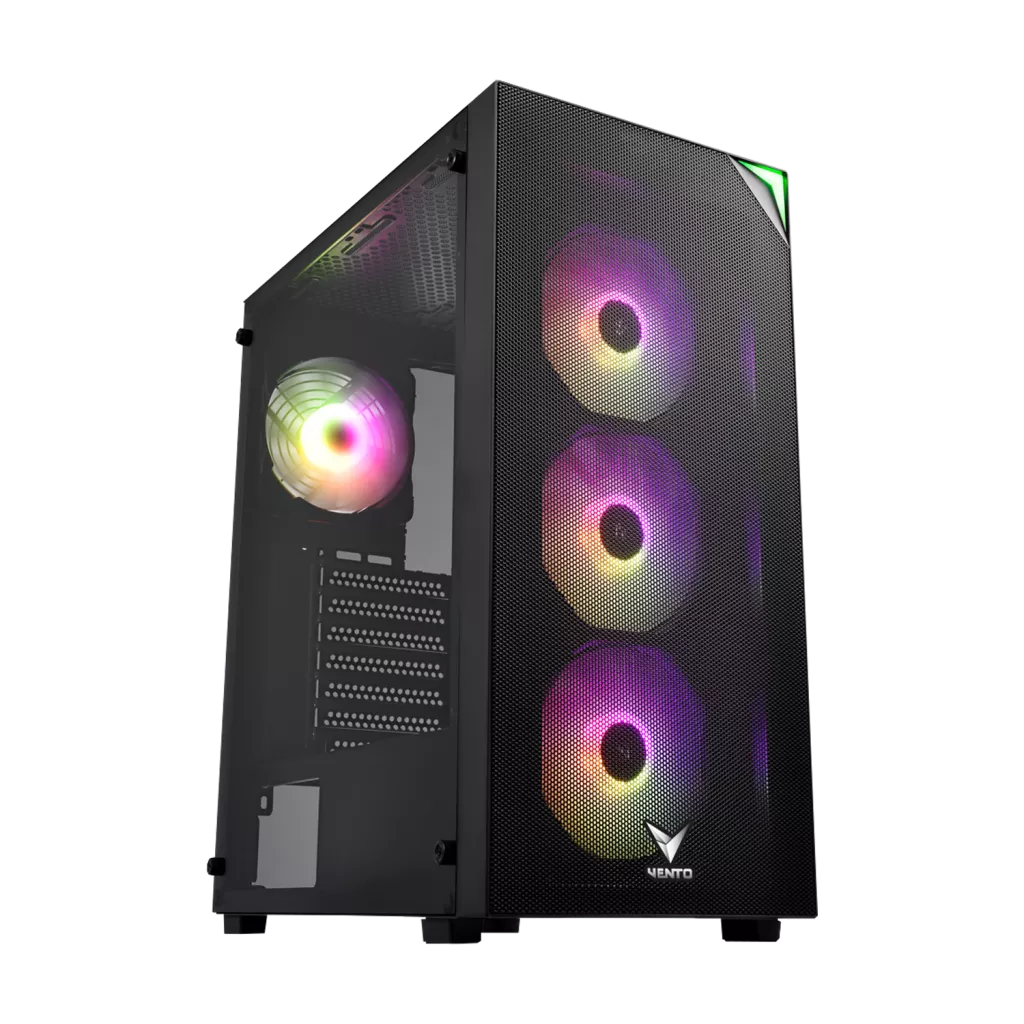 VENTO VG3400S, 750W, 80 Plus, Siyah, Temperli Cam, RGB, ATX, Tower, GAMING KASA