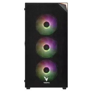 VENTO VG3400S Mid Tower, 750W 80+ Siyah, Temperli Cam, RGB, ATX GAMING KASA