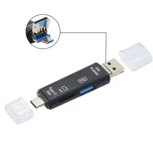 Alfais 5068 Otg 3in1 Type-c Ve Micro Usb Tf Çevirici Dönüştürücü Kart Okuyucu