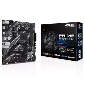ASUS PRIME B550M-K ARGB DDR4 M2 PCIe NVME HDMI DVI PCIe 16X v4.0 AM4 mATX