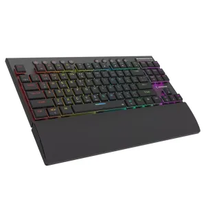 RAMPAGE BERU, Siyah, 2.4Ghz ve Bluetooth Kablosuz, RGB Lighting, RED Mekanik Switch, ABS Case, 1000mAh Bataryalı Gaming Klavye